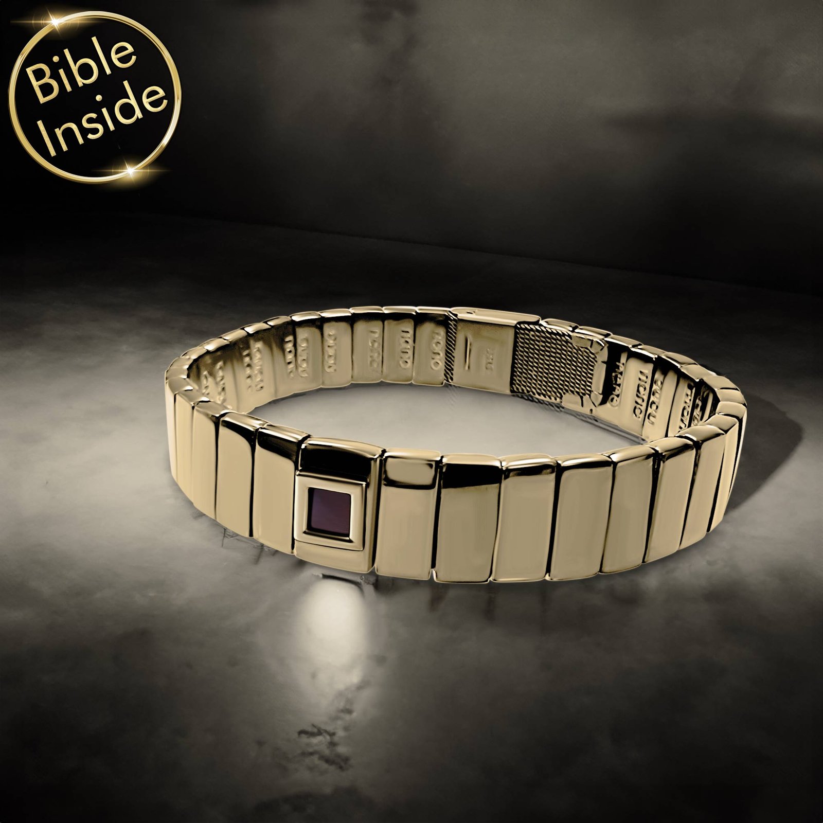 Handmade Jewelry for Men Gold Ring with Bible Inside by My Nano Jewelry